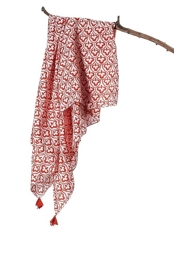 81OOgBuU3RL._SY879_ Sofir Stylish Girls Cotton printed Scarf, 100x100 Cm Square Size,100% Cotton Scarf - Image 1