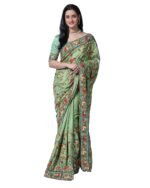 Embroidered Saree with Lace Border