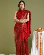 Woven Saree with Contrast Border